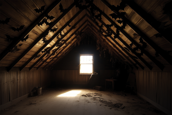 Dachboden mit Fledermäusen